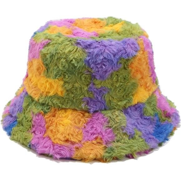 Women\'s Winter Faux Fur Fuzzy Warm Bucket Hat